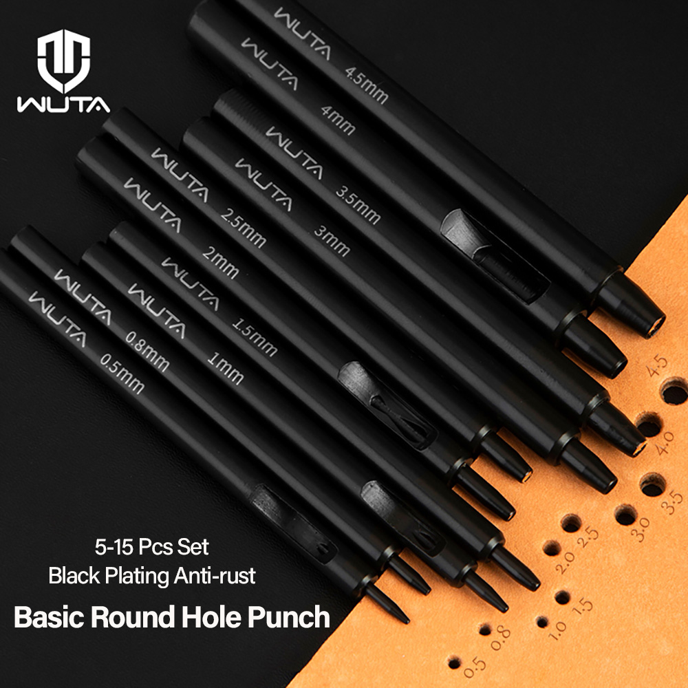 Rivet Setter Tool - WUTA 5-15Pcs Set Alat Pelubang Kulit