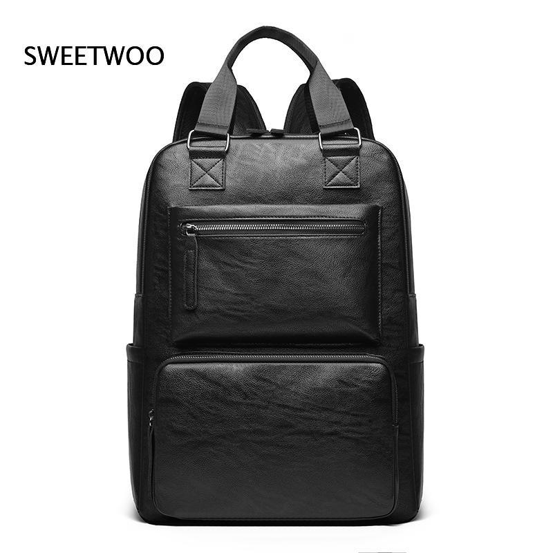 Leather Work Rucksack Mens - Ransel Laptop Kulit Imitasi Pria dengan