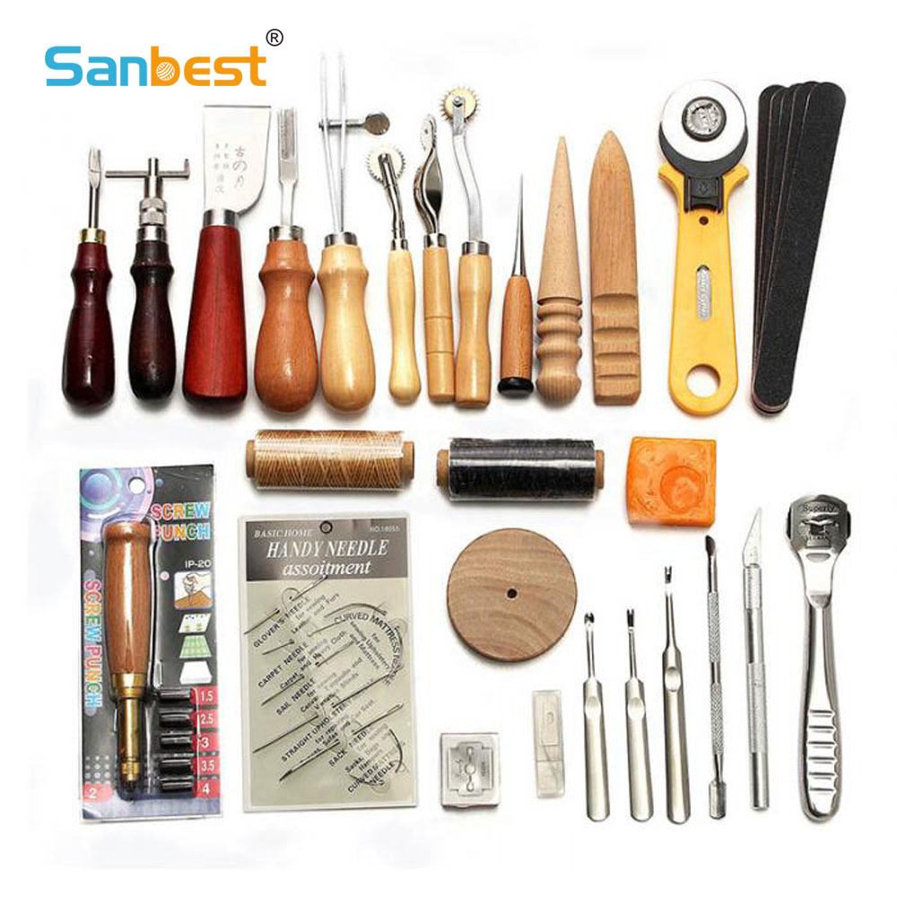 Groover Stitching Tool - Sanbest Kit Alat Kerajinan Kulit Profesional