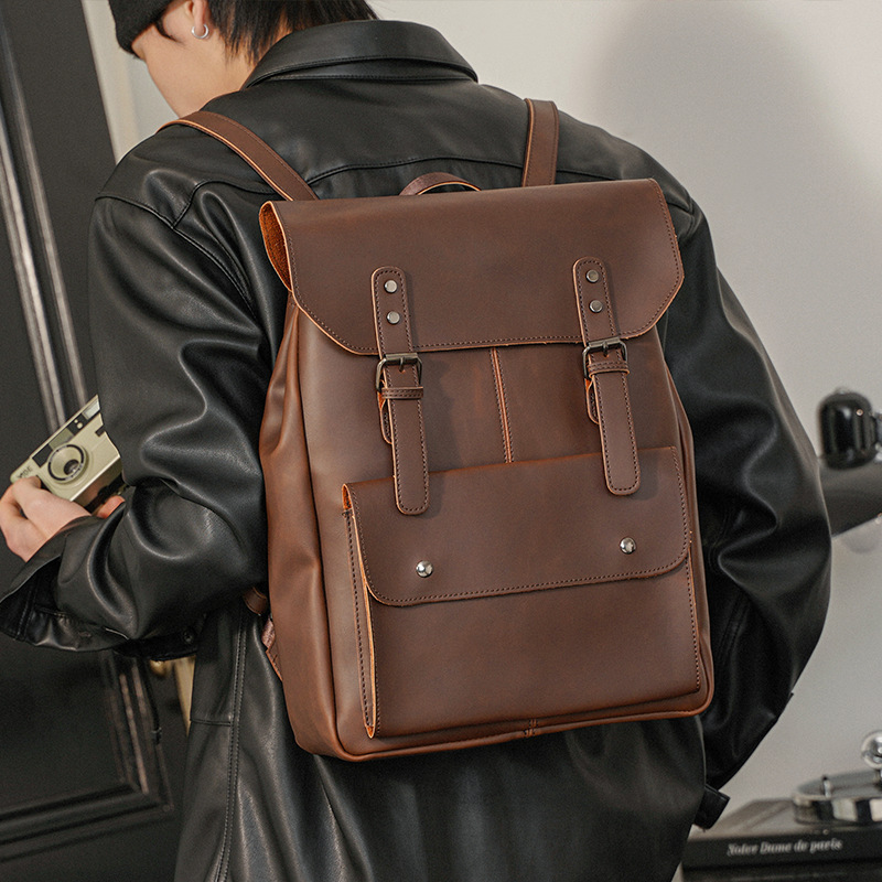 Ransel Kulit Pria Model Klasik - Leather Work Rucksack Mens ulasan dan harga