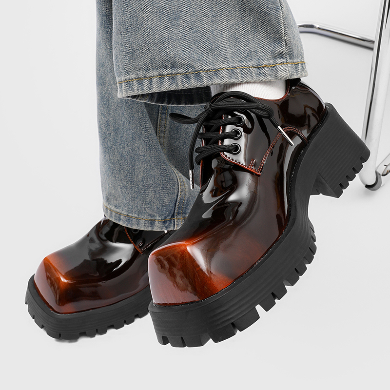 Sepatu kulit pria berhak tebal - Leatherwork Designs ulasan dan harga