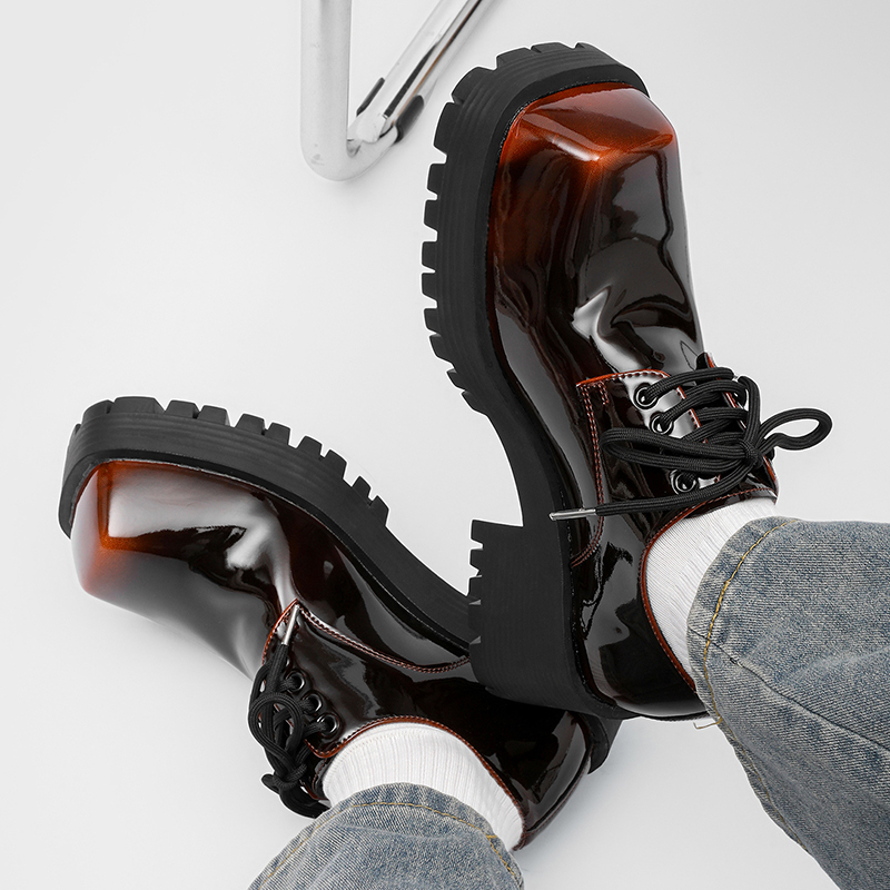Sepatu kulit pria berhak tebal - Leatherwork Designs ulasan dan harga