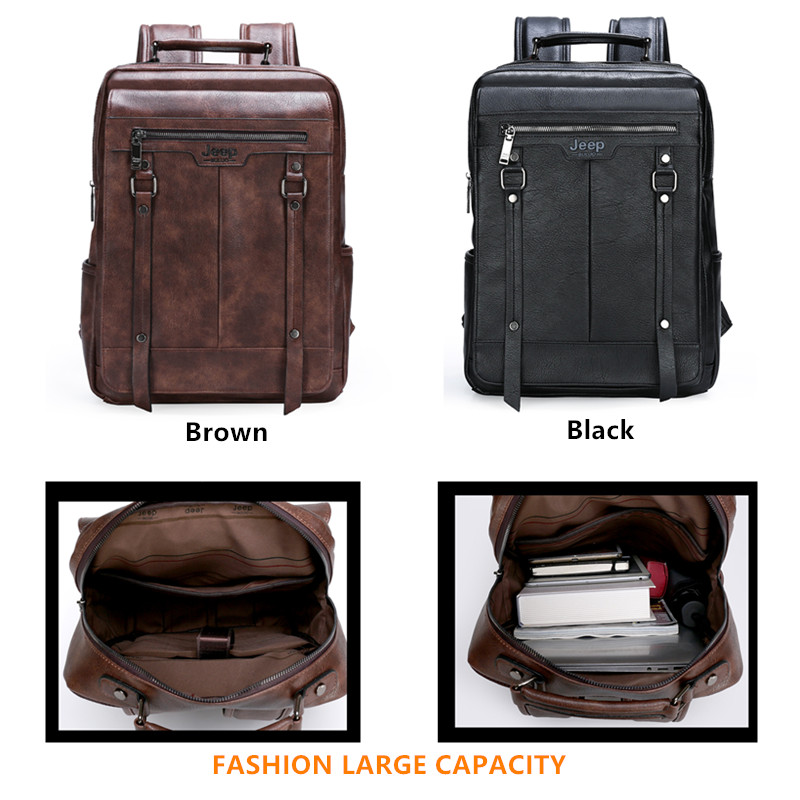 Tas Ransel Kulit Pria Jeep Bul - Leather Work Rucksack Mens ulasan dan harga