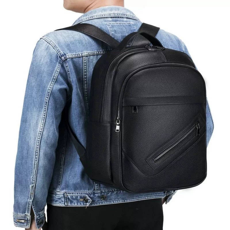 Ransel Laptop Kulit Asli Hitam - Leather Work Rucksack Mens ulasan dan harga