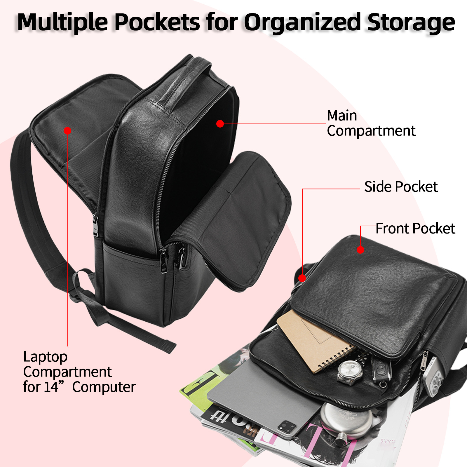 Ransel Kulit Asli Hitam untuk  - Leather Work Rucksack Mens ulasan dan harga