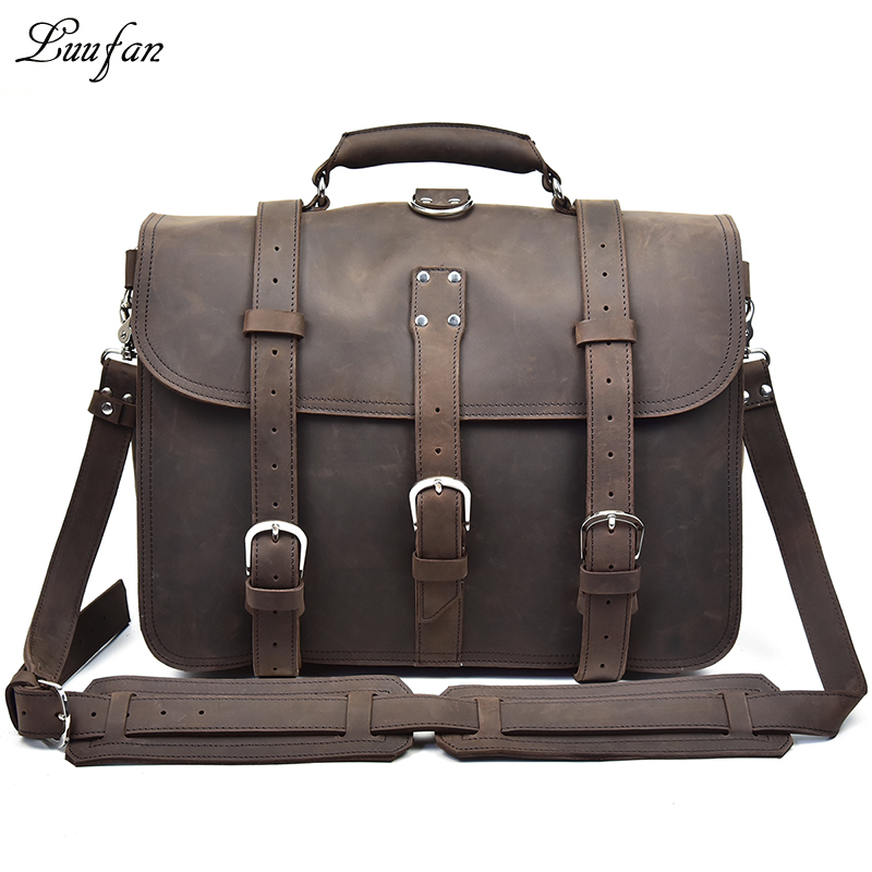Ransel Laptop Kulit Crazy Hors - Leather Work Rucksack Mens ulasan dan harga
