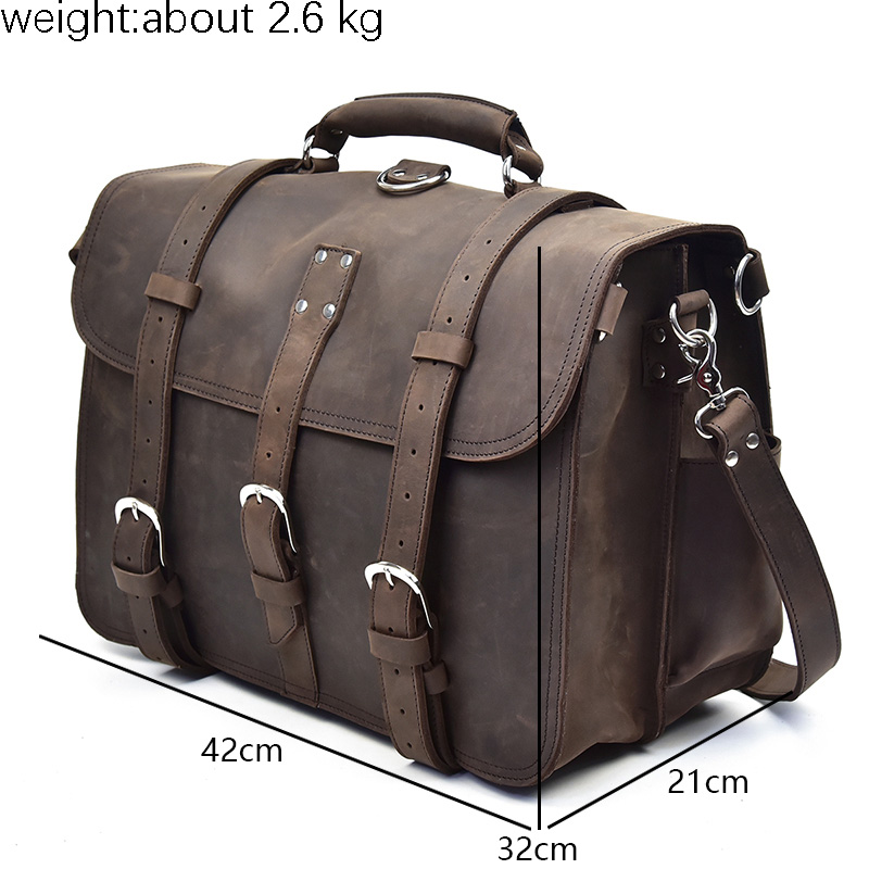Ransel Laptop Kulit Crazy Hors - Leather Work Rucksack Mens ulasan dan harga